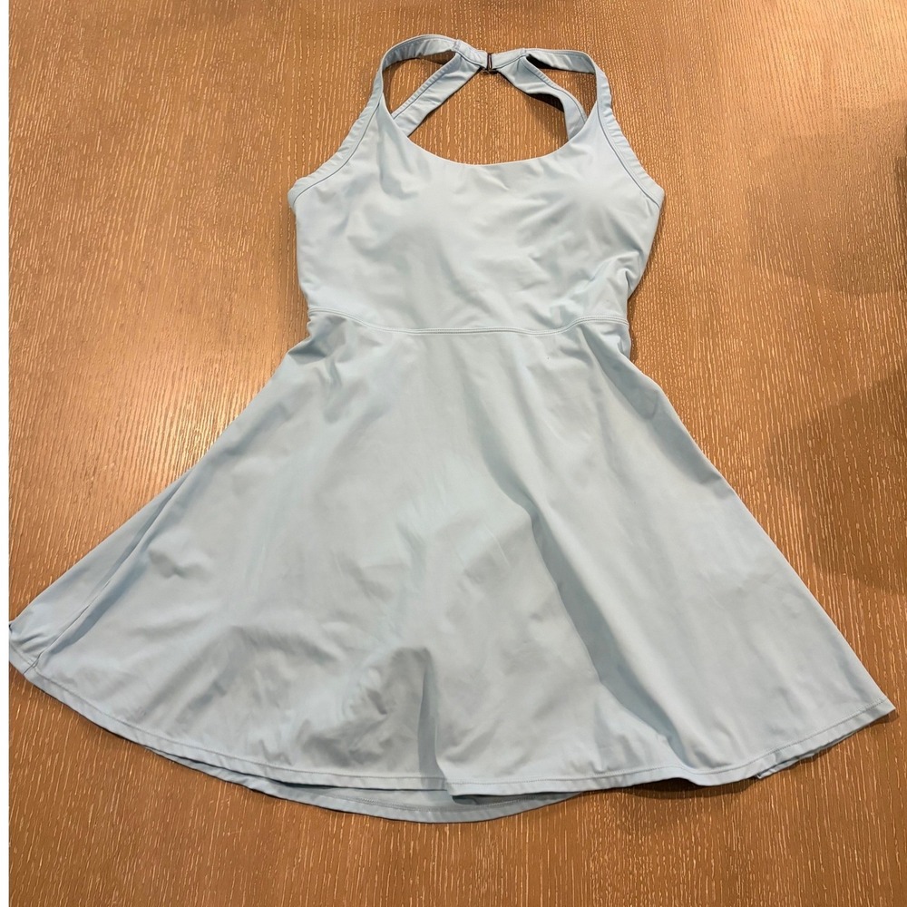Halara Womens Pull-On Athletic Skort Dress Blue Solid Pockets Short Length Sz M